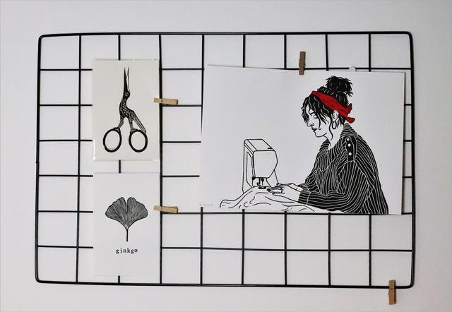 Linogravure A4 Camille