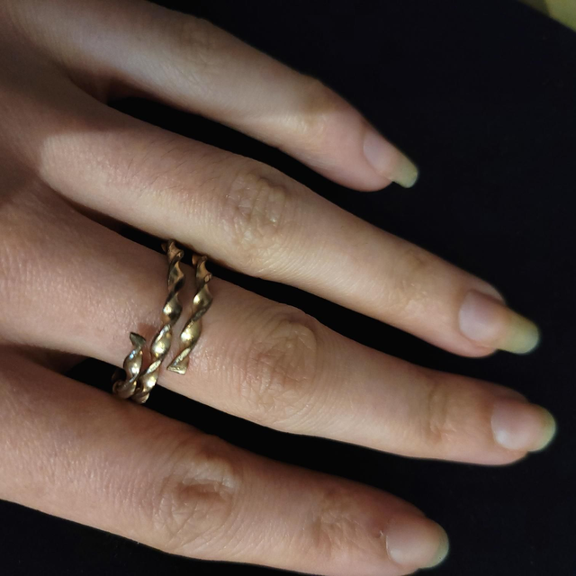 Twisted Gold Spiral Ring