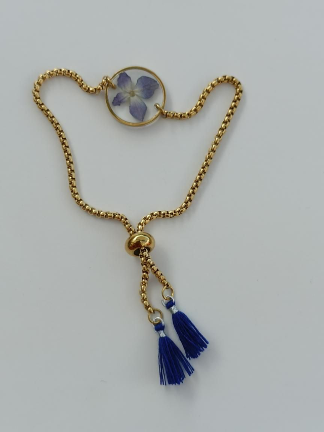 Bracelet Pompons Bleu 