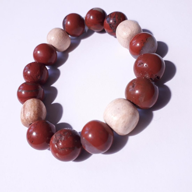 Red Jasper &amp; Palo Santo Bracelet 