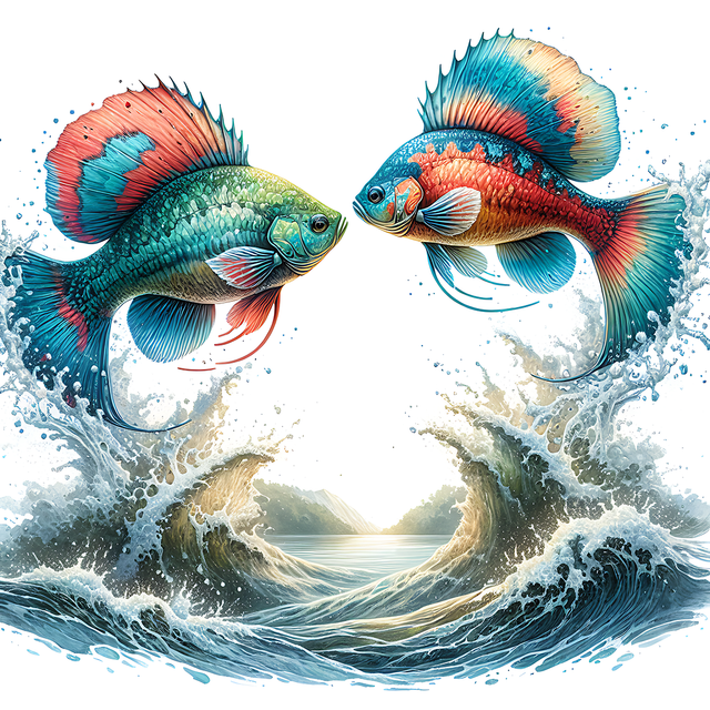 Square fridge magnet fish design