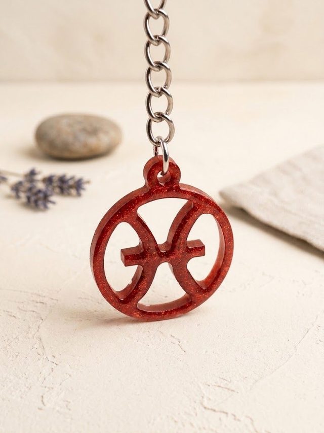 Porte clés Signe Astrologique Rouge