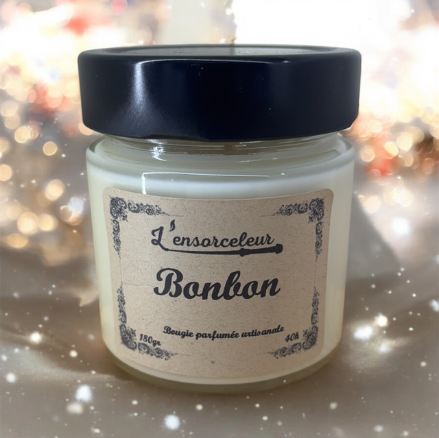 Bougie Bonbon – 180 g – gourmandise fruitée – 40 h