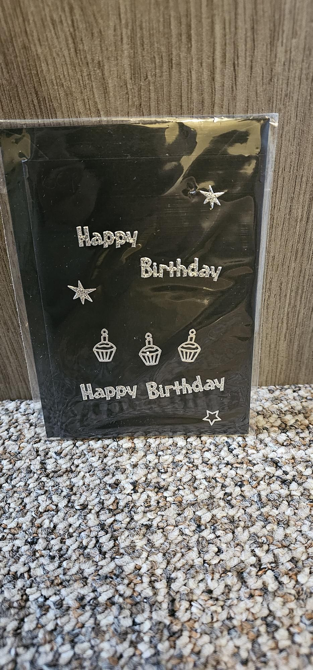 Black happy birthday card 