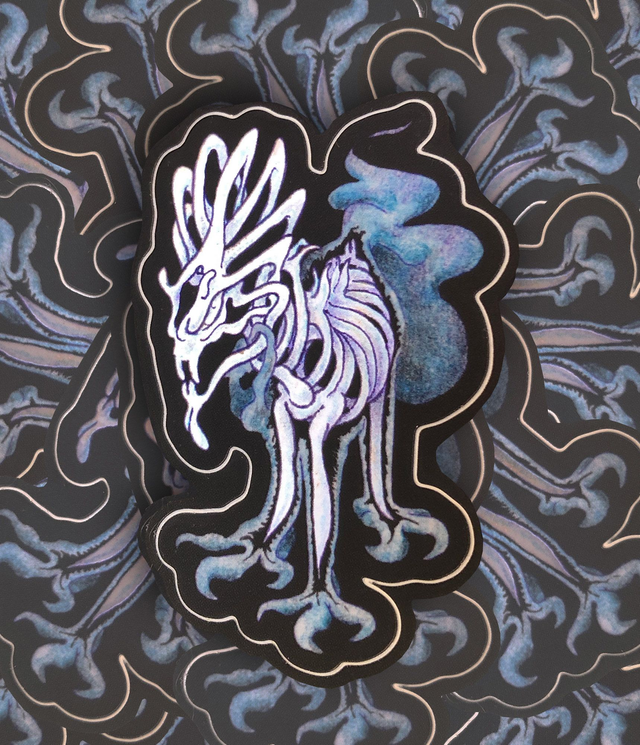 Bone dragon shiny matte vinyl sticker