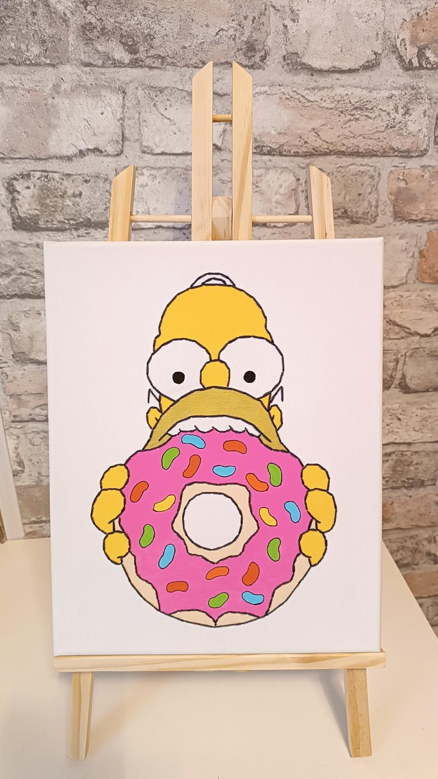 Toile brodée H et son donut