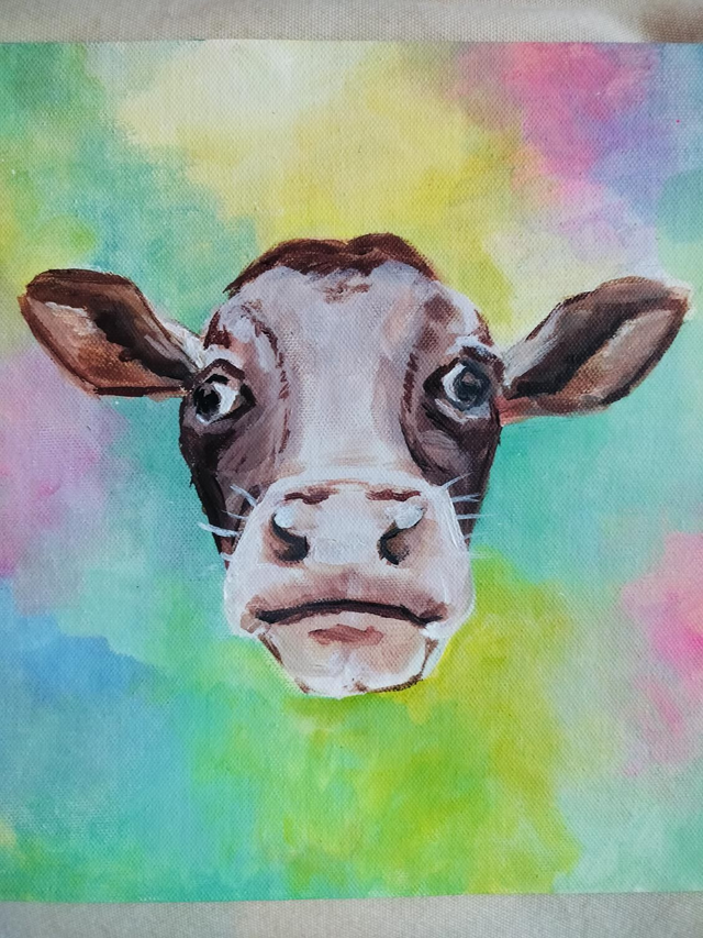 And then, the Cow - Original painting
