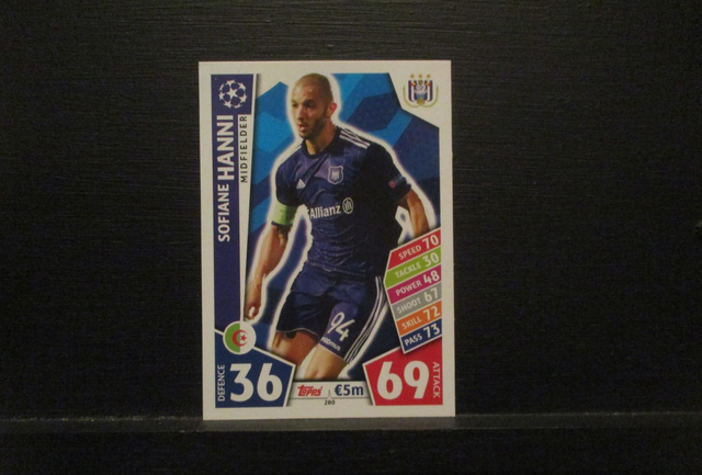 Sofiane Hanni - UEFA Champions League Match Attax 2017/18 Original Trading Card #280