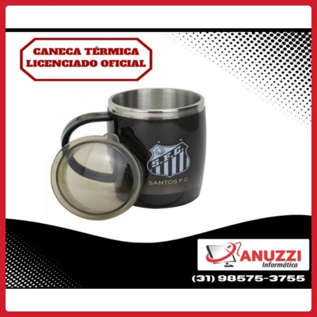 942 - Caneca Térmica Com Tampa 450ml - Santos