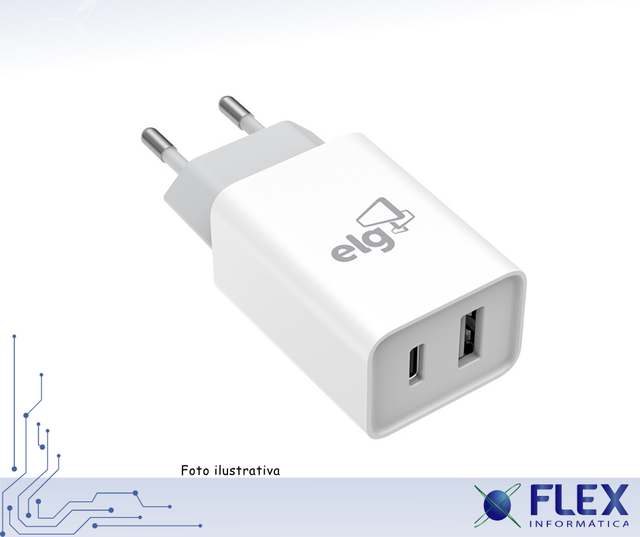 CARREG.ELG W124C SAIDA USB/USB C 2.1A 2