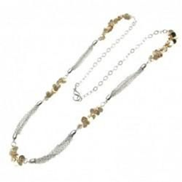 Collana donna in bronzo bianco con elementi in bronzo giallo