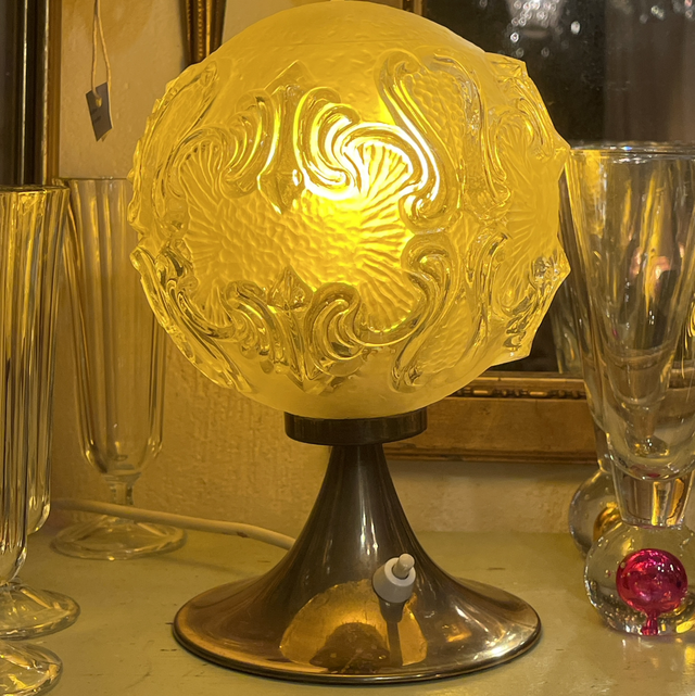 Tischleuchter 70er Jahre Glaskugel