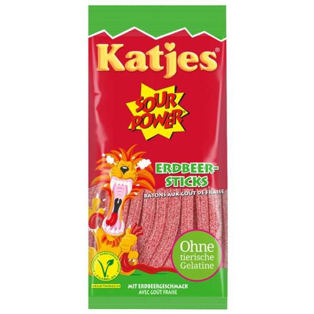 Katjes Sour Power Erdbeersticks 100g