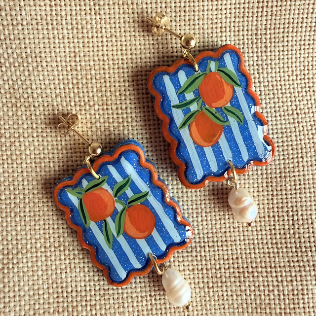 Algarve Orange Pearl Earrings - LIMITED EDITION
