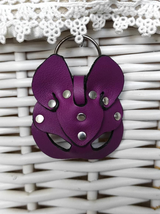 Porte clés masque en cuir 