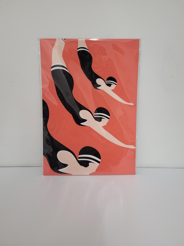 Diver Trio Red Giclée A4 Print - JP-109