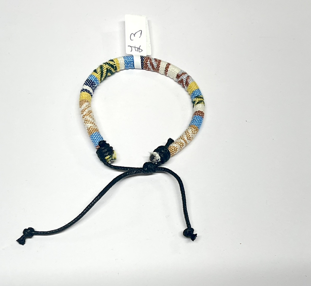 Adjustable Cotton Bracelet - Cream Multi