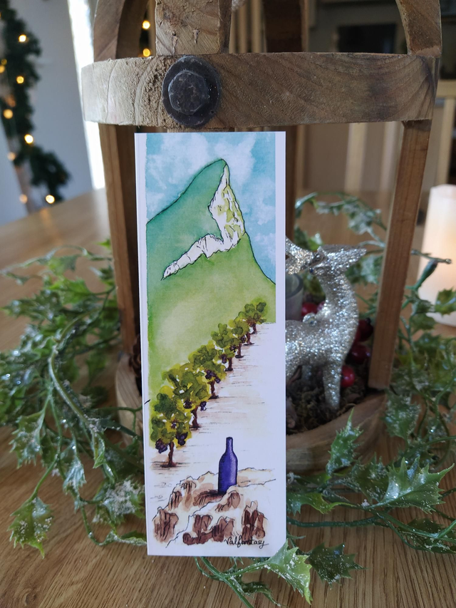 Marque Pages "Pic Saint Loup et vin", 5 x 15cm