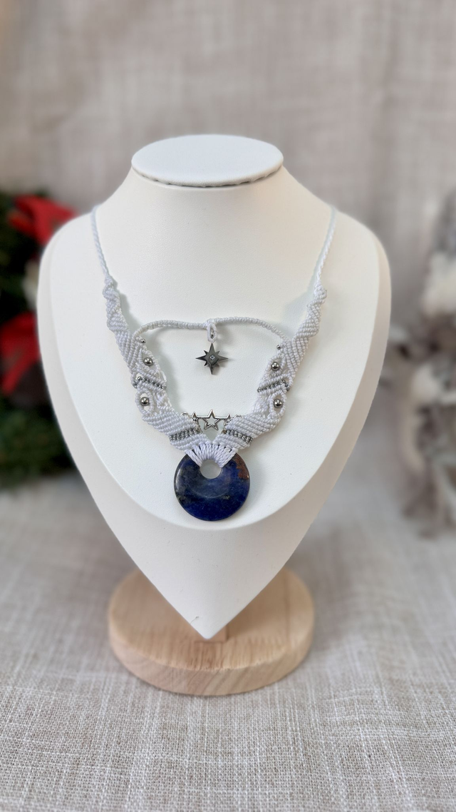 Collier Donut Givre bleu