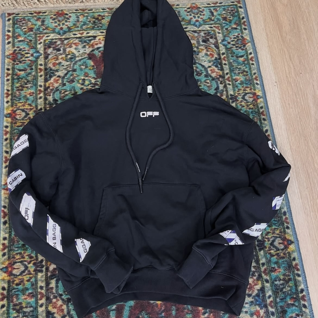 Off White Hoodie Black Size L - PRE-OWNED
