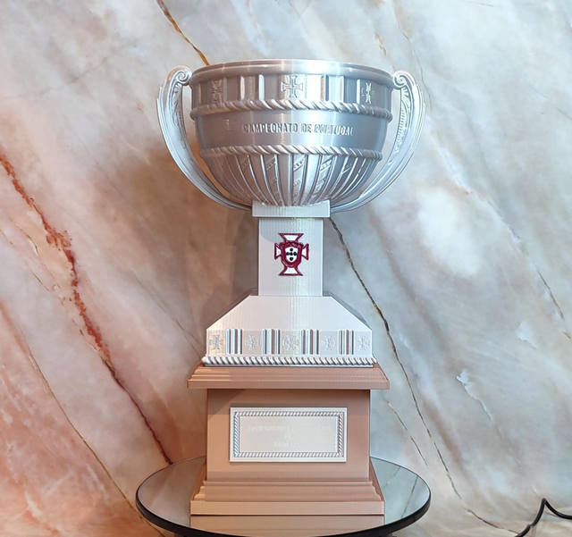 Portugal Trophy Replica, Campeonato de Portugal Replica, Portuguese Championship Trophy Replica, 3D Printed, Decorative Display with Base, Collectibles, Memorabilia, Portuguese Cup