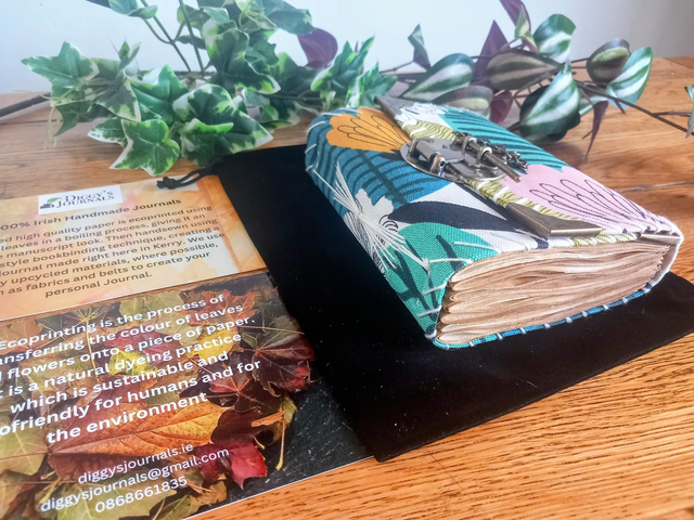 Medium Ecoprinted Handmade Fabric Journal