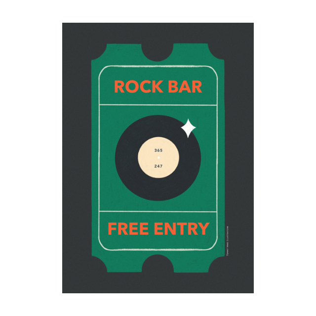 A4 Music Token Print - Rock Bar