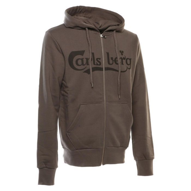 CARLSBERG FELPA UOMO CAPPUCCIO ZIP STAMPA NERO