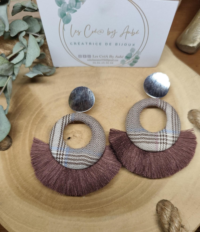 Bo bohème argent/marron up-cyclees 0000699