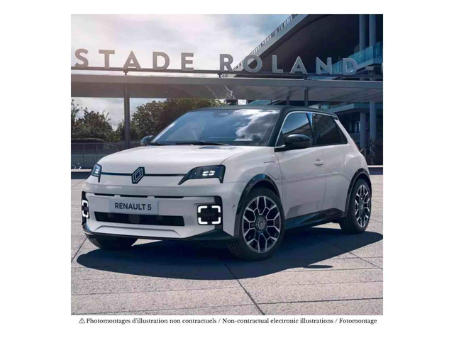 Renault 5 E-Tech Electrique 2025 Blanc Nacré et Noir Norev 185505 1/18