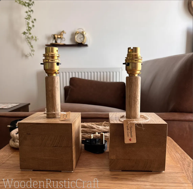 Pair of Handmade Rustic Lamp Bases