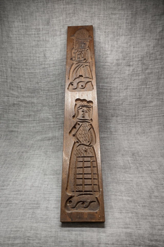 Made in Holland | Speculaasplank Biscuitvorm Bakvorm Koekjesmal (lengte 50,0 cm | breedte 7,0 cm | hoogte 2,0 cm) Hout langwerpig | Vintage
