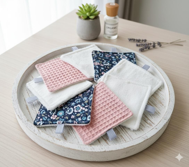 Lingettes et pochon Liberty Blue