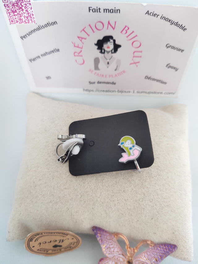 Boucle d'oreille sirène 