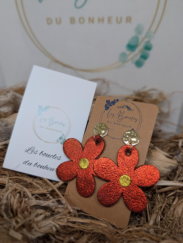 Boucles d'oreilles Baby Marguerite cuivré bm104