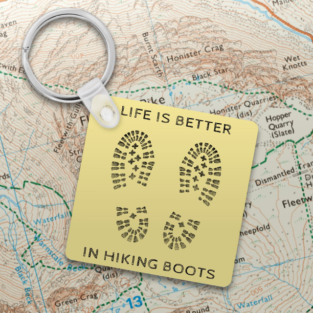 Life is Better in Hiking Boots Keyring