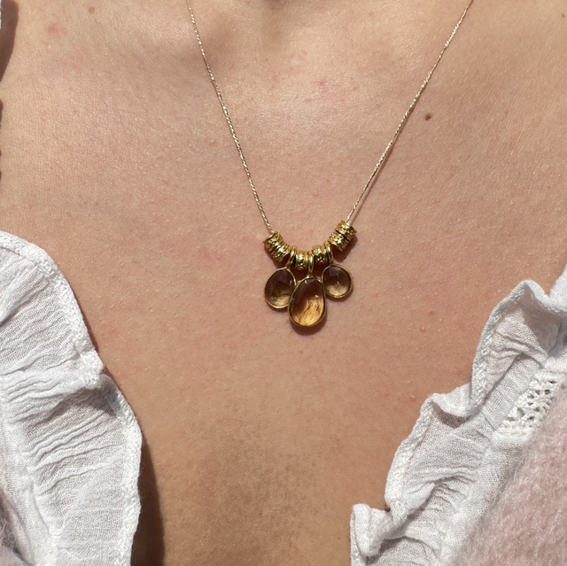 Collier Les 3  Citrines