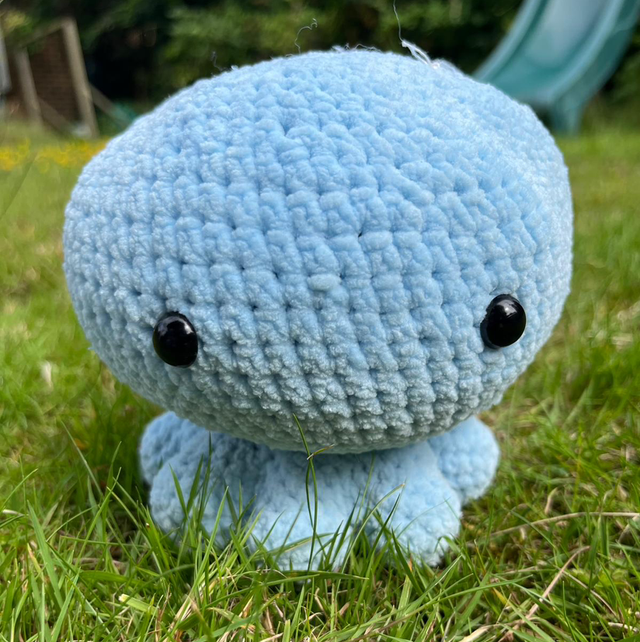 Large Blue Crochet Octopus
