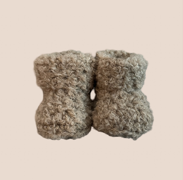 Alpaca Booties - Pebble