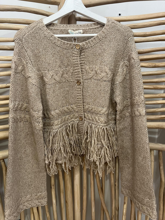 Ibiza Mode Fringle Jacket Daira Taupe