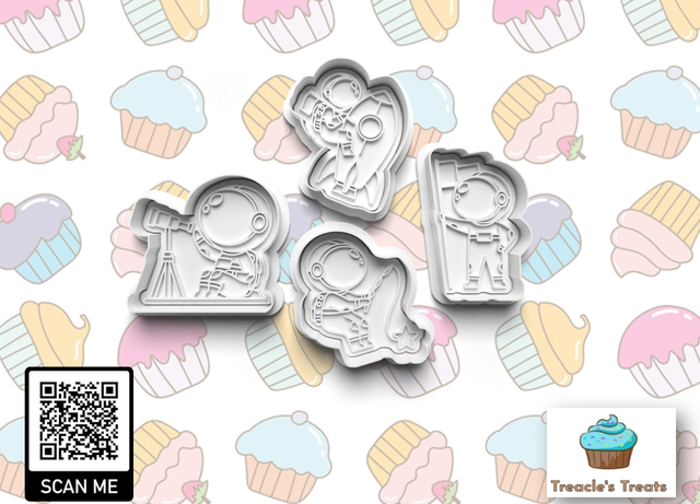 Little Astronaut Fondant/cookie stamps with cutters