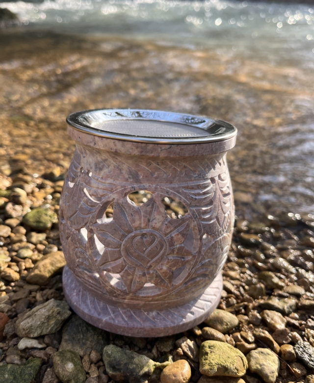 Brûleur d’encens en pierre ollaire « grand edelweiss »