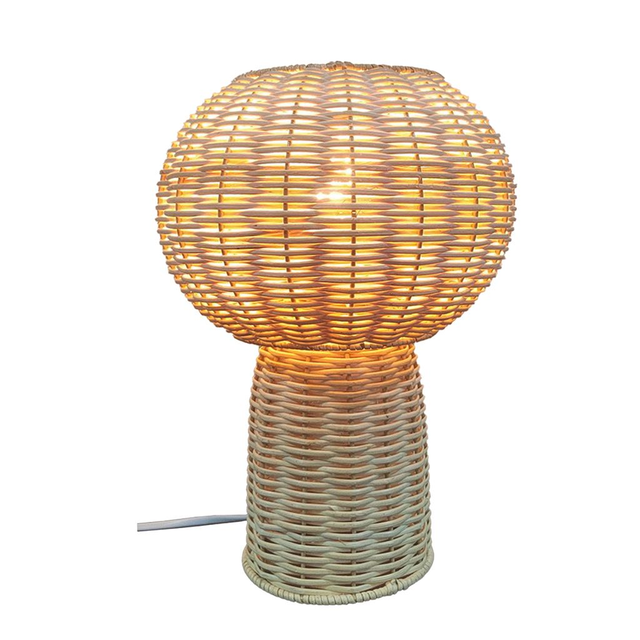 Lampe cercle rotin