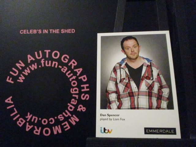 Liam Fox (Dan Spencer) Original Emmerdale Coloured Itv Logo Cast Card