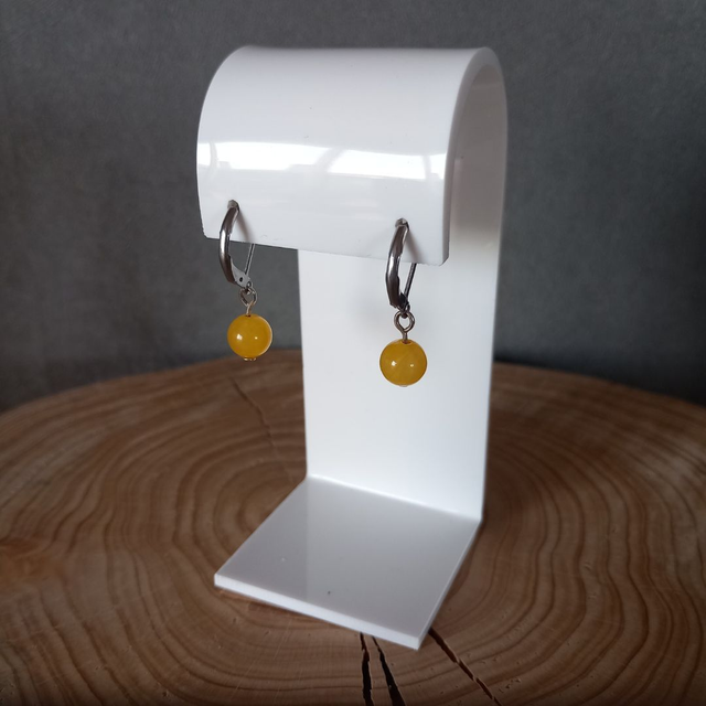 Boucles d&#039;oreilles en Jade jaune