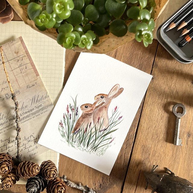 Duo des champs - carte postale