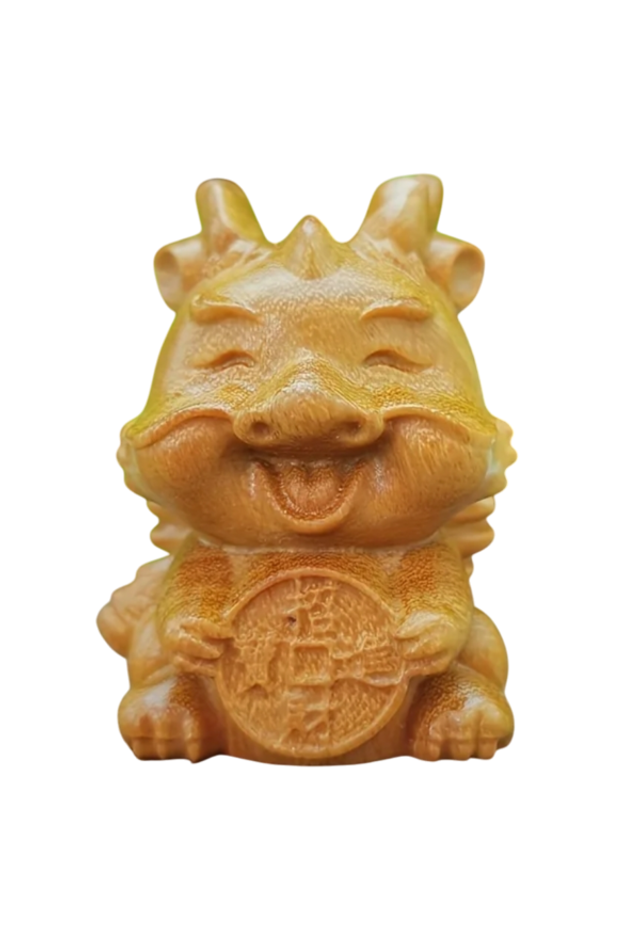 Echtholzfigur Glücksdrache