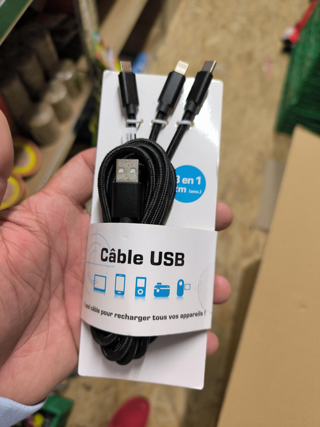 CABLE USB 3 EN 1 ( 2 M )