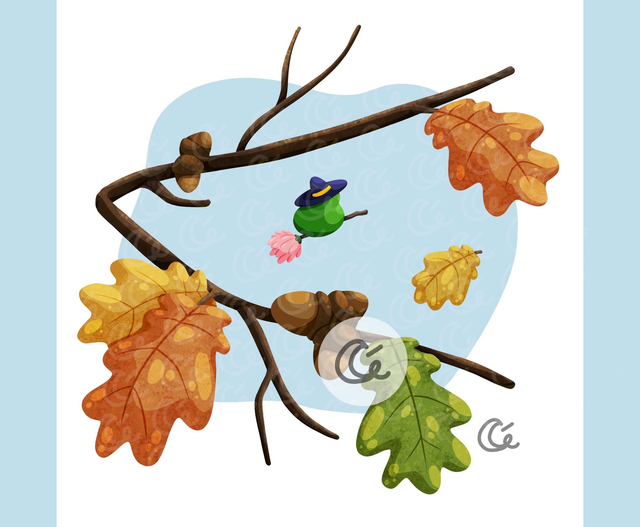 Print carré Feuilles de Chêne