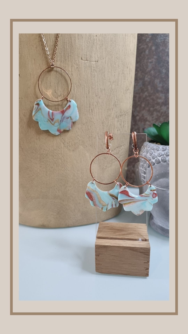 Parure &quot;bleu été&quot; fleur